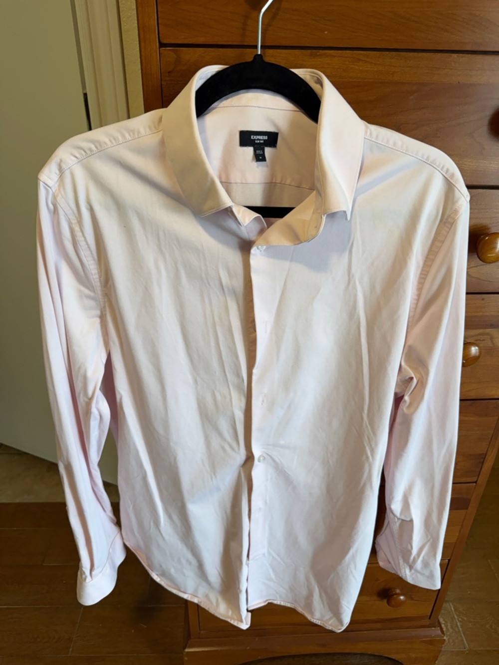 Express Men's Light Pink Dress Shirt - Classic Collar